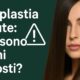 Donna con capelli lisci e scuri che coprono parte del viso, su sfondo verde scuro con scritta: "Nanoplastia e salute: quali sono i rischi nascosti?"
