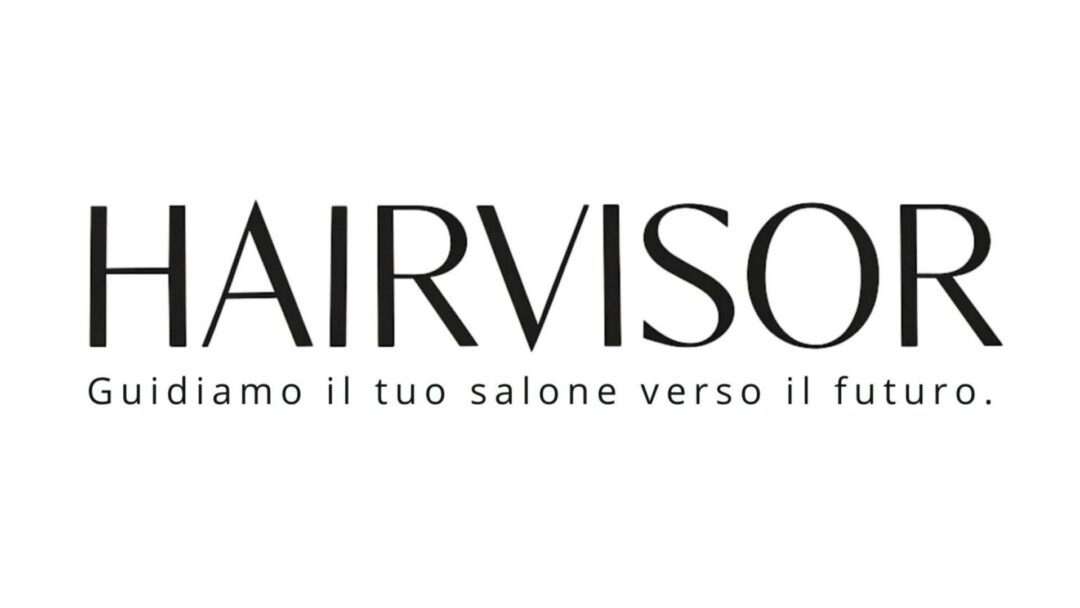 Logo di HAIRVISOR con il claim "Guidiamo il tuo salone verso il futuro" su sfondo bianco