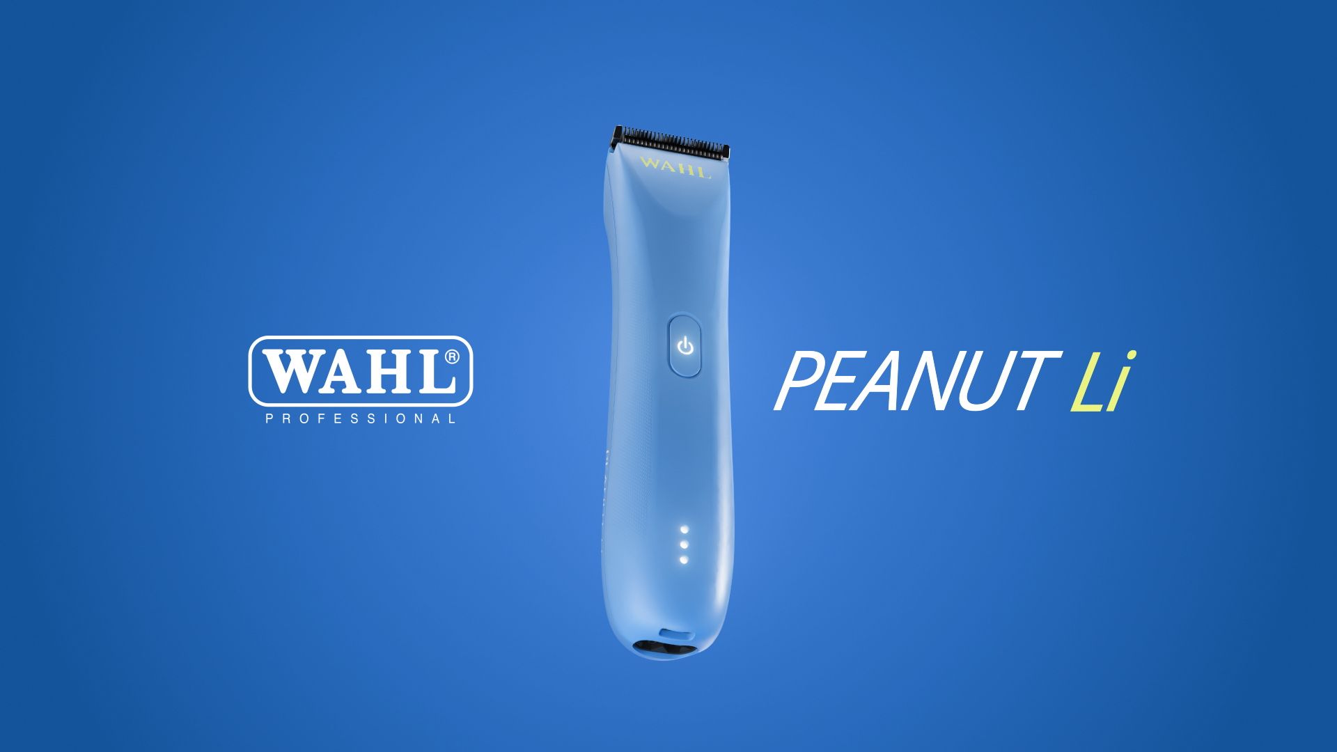 Tagliacapelli professionale Wahl Cordless Peanut® Li su sfondo blu
