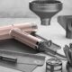 Phon Gama Professional iQ3 rosa con accessori professionali, diffusore e bocchette su fondo grigio