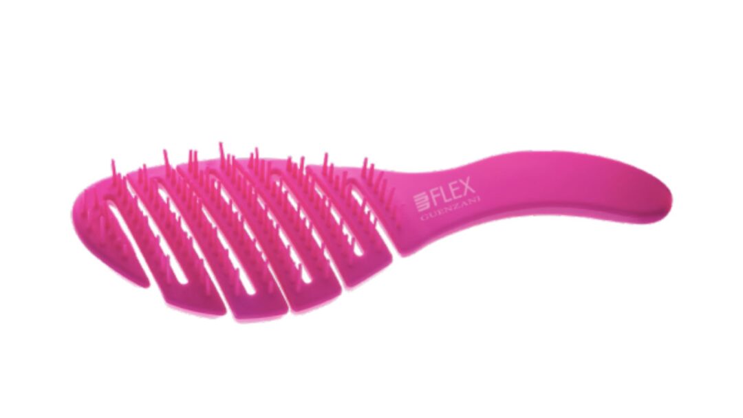 Spazzola FLEX rosa di Pettinificio Guenzani, modello professionale sciogli-nodi in plastica flessibile.