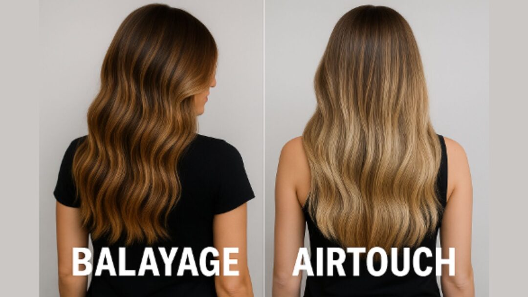 Confronto tra effetto Balayage e Airtouch su capelli lunghi castano chiaro