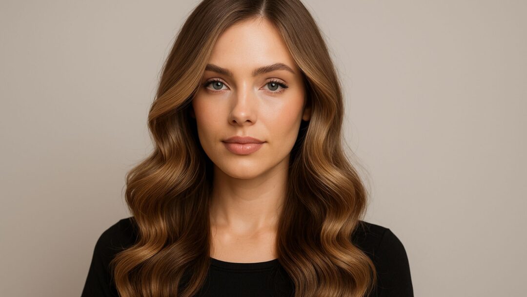 : Donna con piega moderna e impeccabile in salone professionale