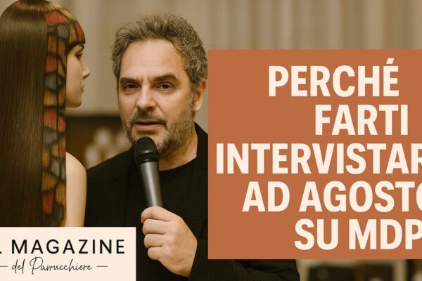 Parrucchiere intervistato da Il Magazine del Parrucchiere all’interno del salone, immagine promozionale per l’intervista Top Player.