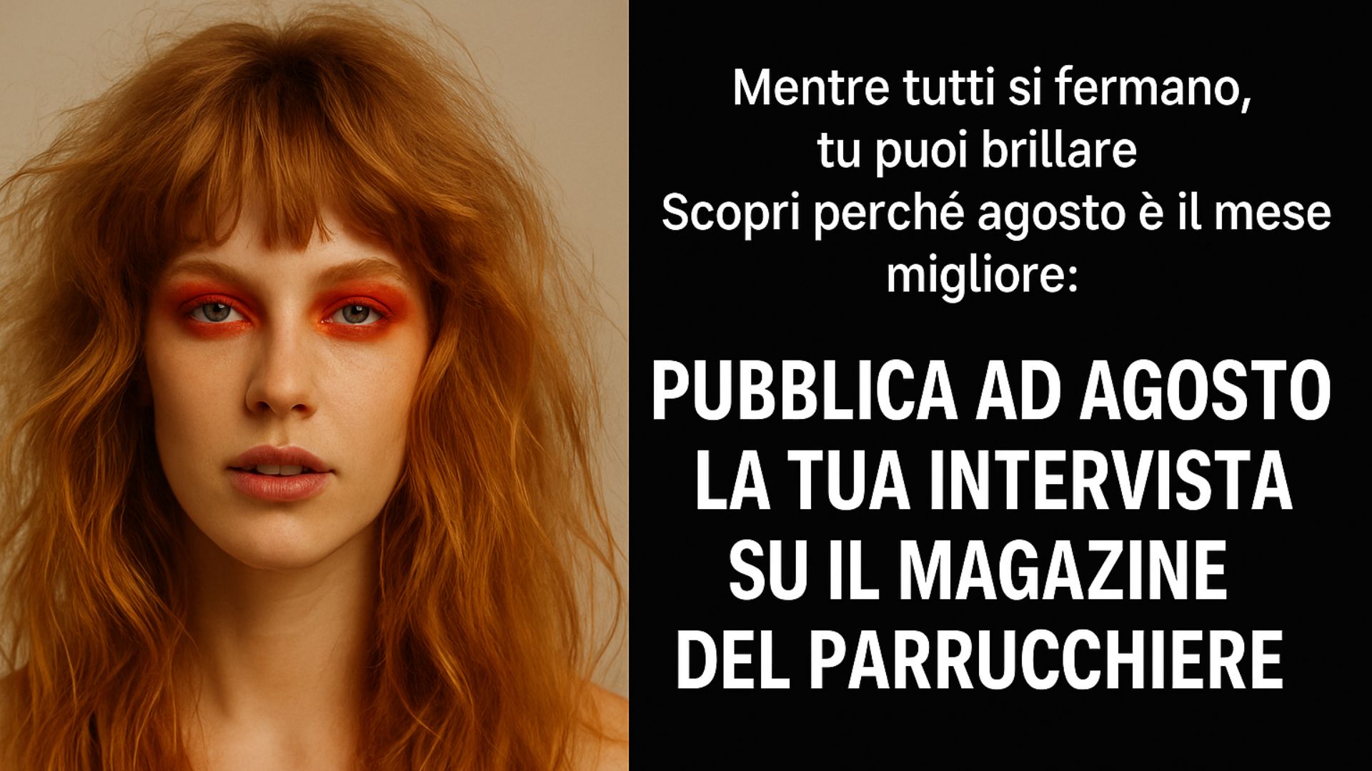 Immagine promozionale con scritta "Ultimi giorni per prenotare la tua intervista su Il Magazine del Parrucchiere" in stile impattante, sfondo colorato e grafica in stile editoriale.