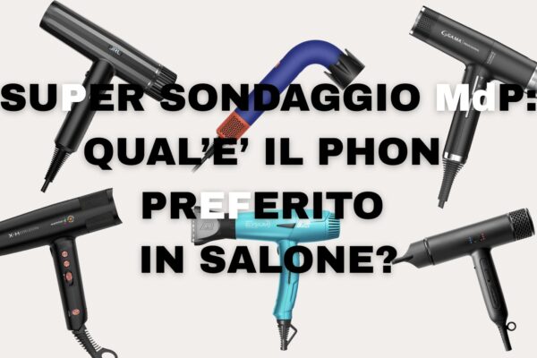 Grafica del sondaggio MdP sui phon professionali 2025, con i modelli Parlux, Dyson, Gama, JRL e Gamma Più.