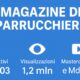 Copertina orizzontale con la scritta “Il Magazine del Parrucchiere”, dati di crescita online e design moderno per Discover.