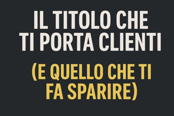 Il titolo che ti porta clienti (e quello che ti fa sparire) – copertina editoriale per parrucchieri.