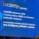 Marco Cabrini durante la presentazione di Lucentia al Castello di Felino, con la spiegazione del naming che unisce luce, intelligenza artificiale e scienza.