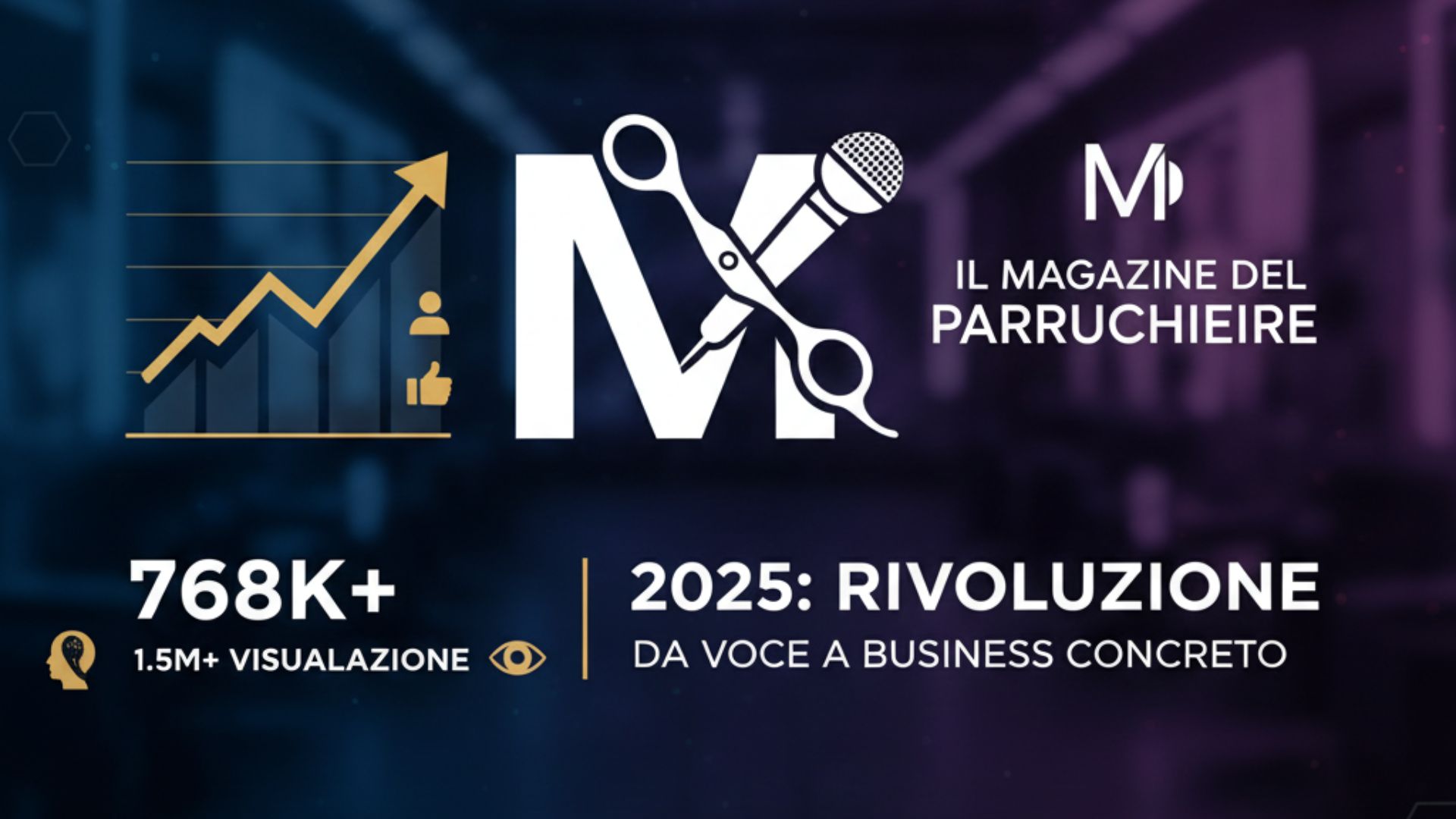 Infografica Il Magazine del Parrucchiere con dati 2025: 768K utenti e crescita business per brand hair beauty.