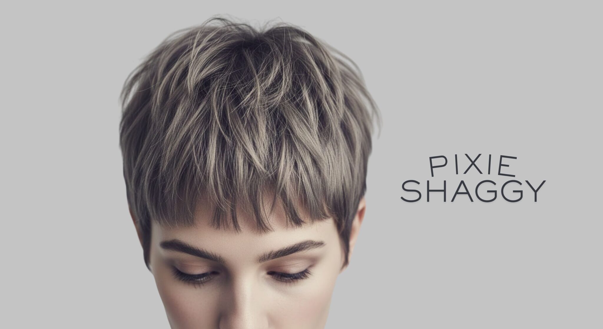 Primo piano di un taglio Pixie Shaggy biondo freddo con texture stratificata, di tendenza per il 2026.