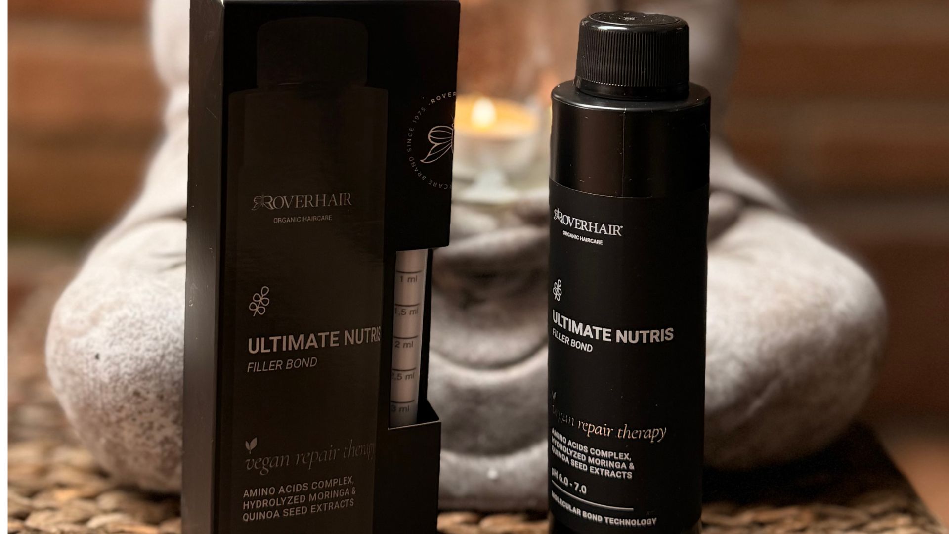 Flacone e packaging Roverhair Ultimate Nutris Filler Bond per trattamento capelli secchi in redazione MDP