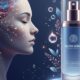 Rappresentazione concettuale di neuro-cosmesi con siero viso e connessioni neurali luminose su profilo femminile - MDP Il Magazine del Parrucchiere.