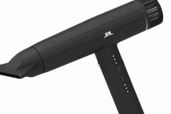 Phon professionale JRL Forte Pro 2020H nero con becco dentato, pensato per asciugatura, styling e tecniche Airtouch in salone.