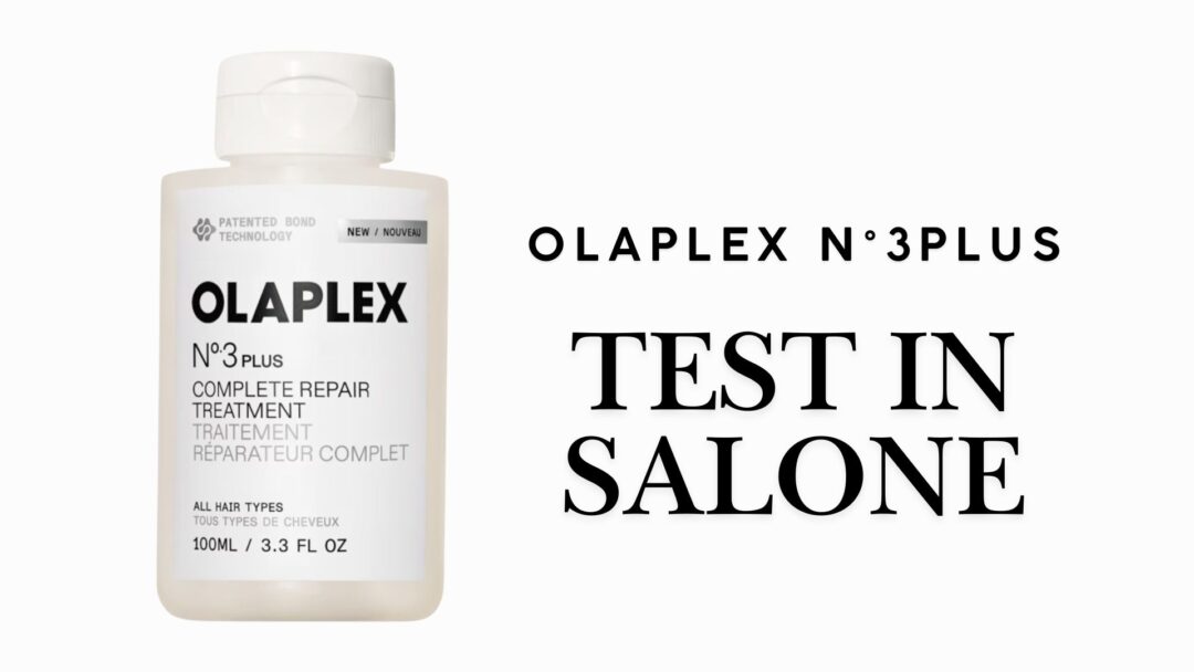 Flacone del nuovo trattamento Olaplex N.3 Plus con testo laterale "Test in Salone"