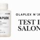 Flacone del nuovo trattamento Olaplex N.3 Plus con testo laterale "Test in Salone"