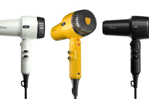Copertina grafica con l'asciugacapelli professionale JRL Vortice.1 al grafene, leggero da 370g, e Daniele Gnisci Brand Ambassador per Il Magazine del Parrucchiere.