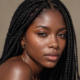 Donna con box braids, treccine afro estive