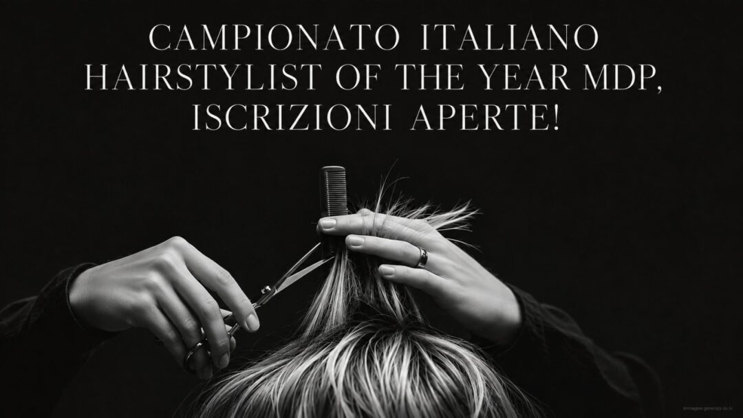 Mani di un hairstylist al lavoro durante una sessione di styling, fotografia editoriale in bianco e nero ad alto contrasto