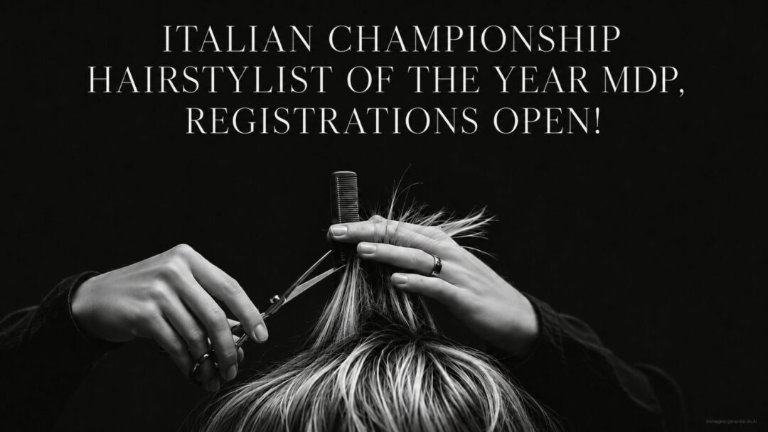 Italian Hairstylist of the Year MDP Championship – hairstylist cutting hair with scissors and comb