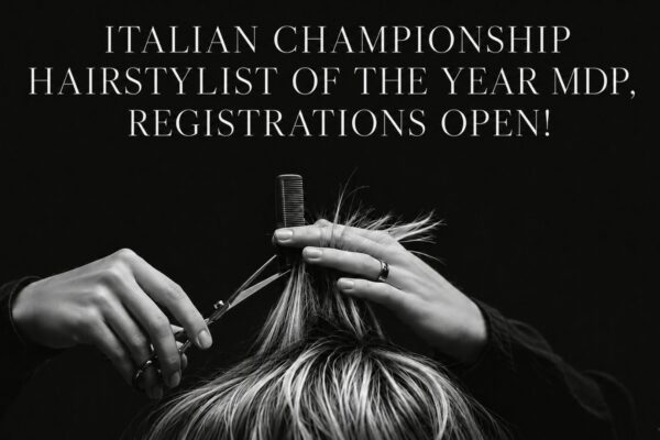 Italian Hairstylist of the Year MDP Championship – hairstylist cutting hair with scissors and comb
