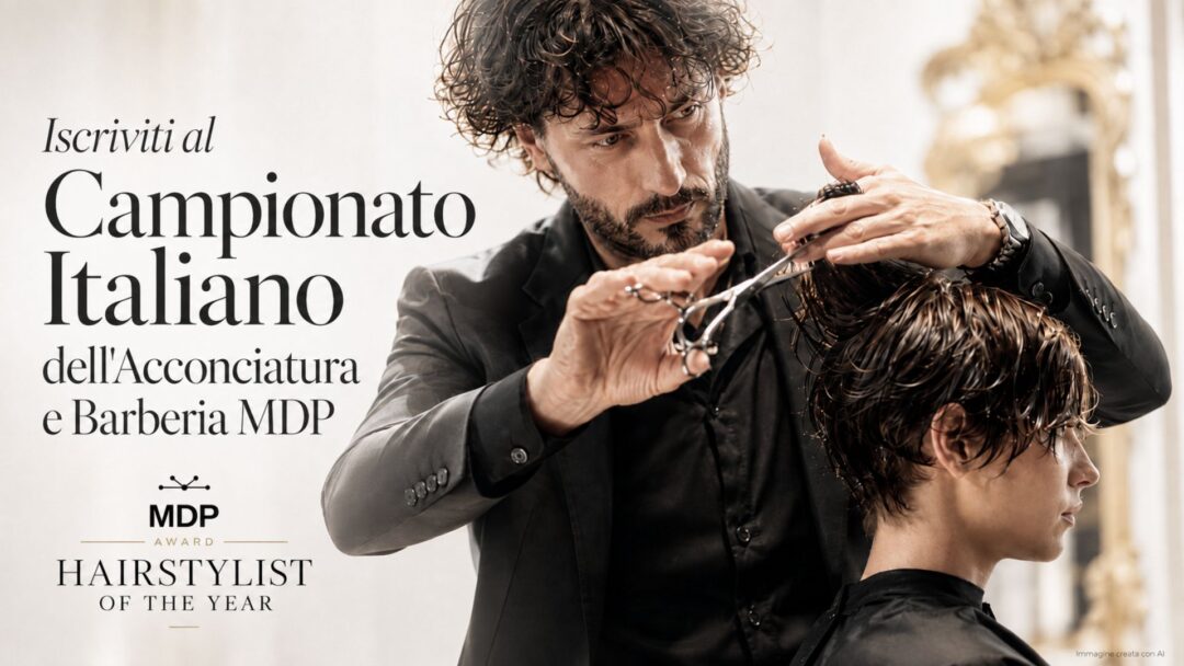 Parrucchiere al lavoro durante il Campionato Italiano dell’Acconciatura e Barberia MDP – Hairstylist of the Year