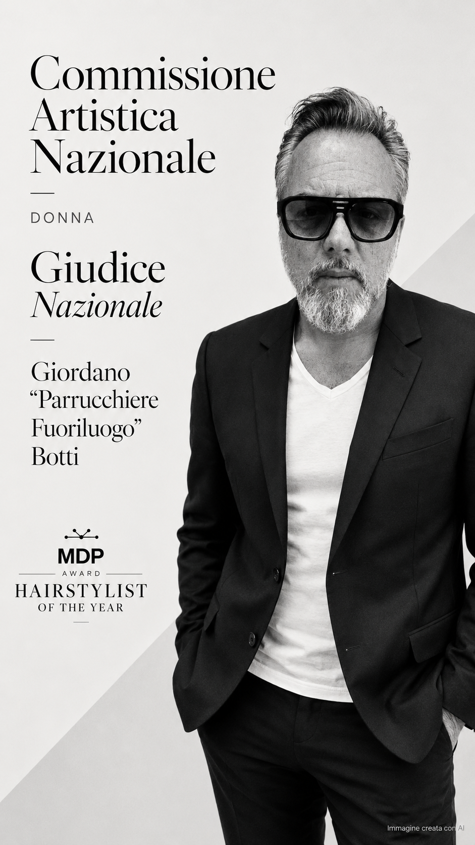 Giordano “Parrucchiere Fuoriluogo” Botti, Giudice Nazionale Donna della Commissione Artistica Hairstylist of the Year MDP