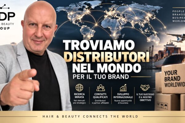 Grafica MDP Hair & Beauty Group: servizio di ricerca distributori esteri e partner commerciali internazionali per brand del settore.