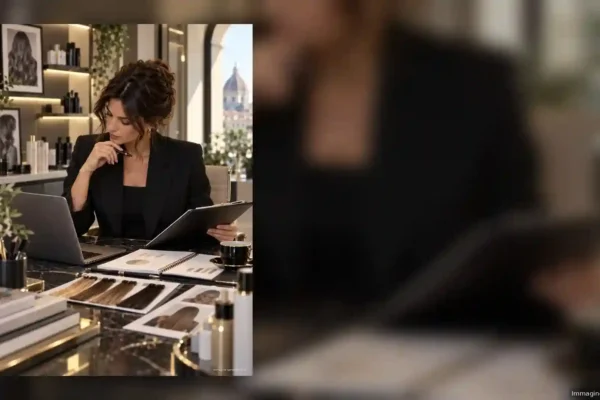 Professional consultation for hair reconstruction in an Italian salon