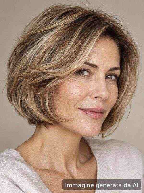 Soft layered bob showing volume and face framing on fine hair