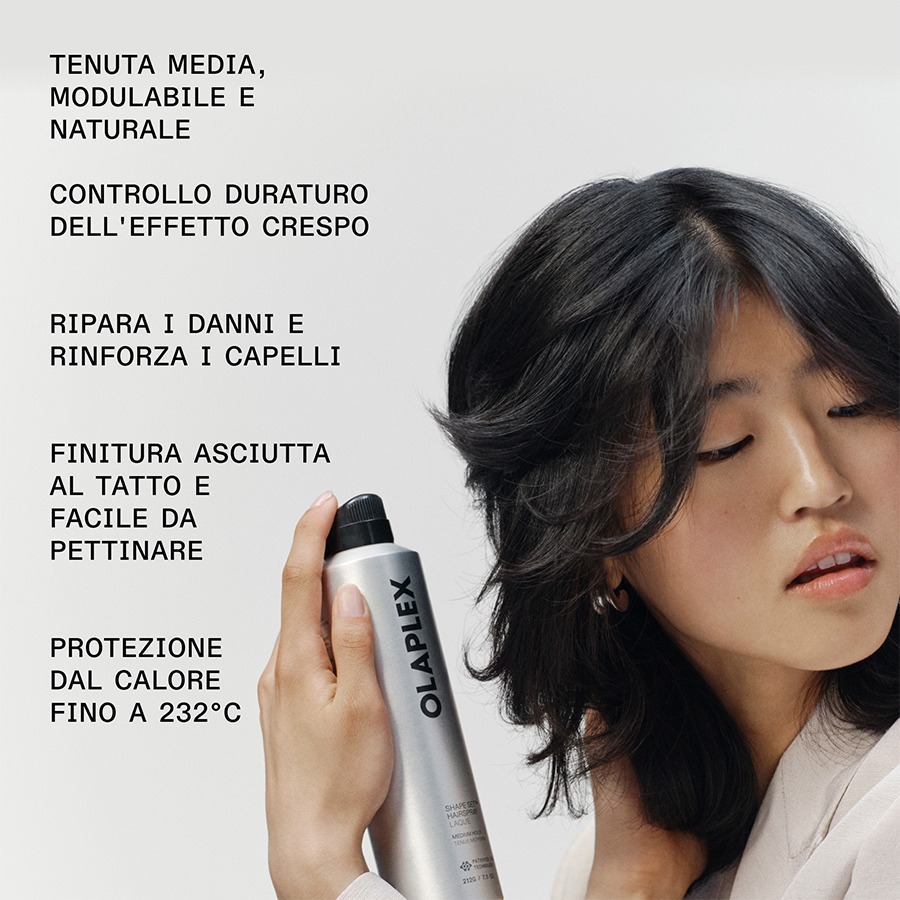 OLAPLEX Shape Set Hairspray for flexible hold and soft hair