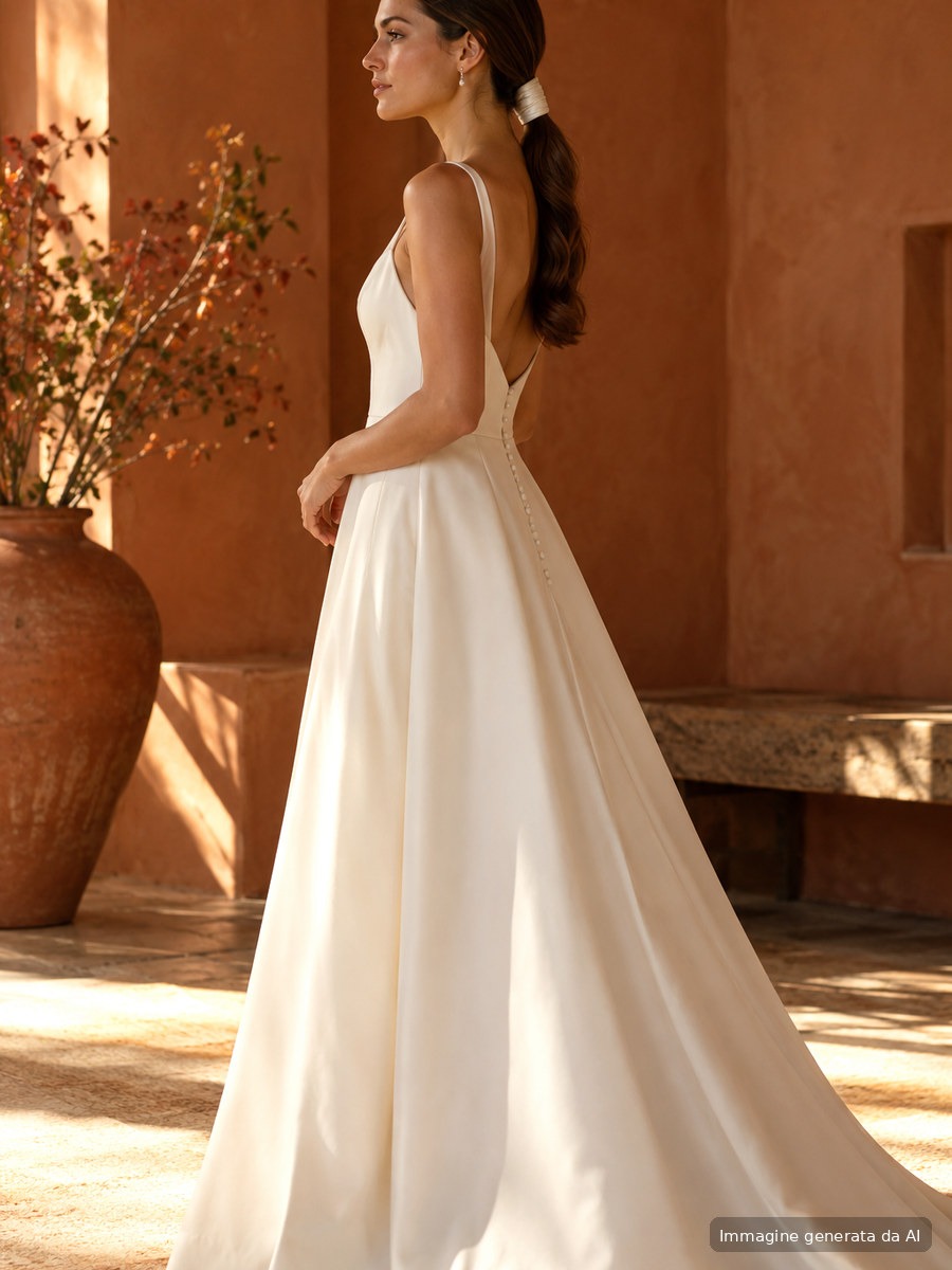 Coda bassa elegante da sposa con dettaglio avvolto