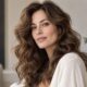 Modella castana con onde larghe, movimento naturale e volume su lunghezze medio-lunghe
