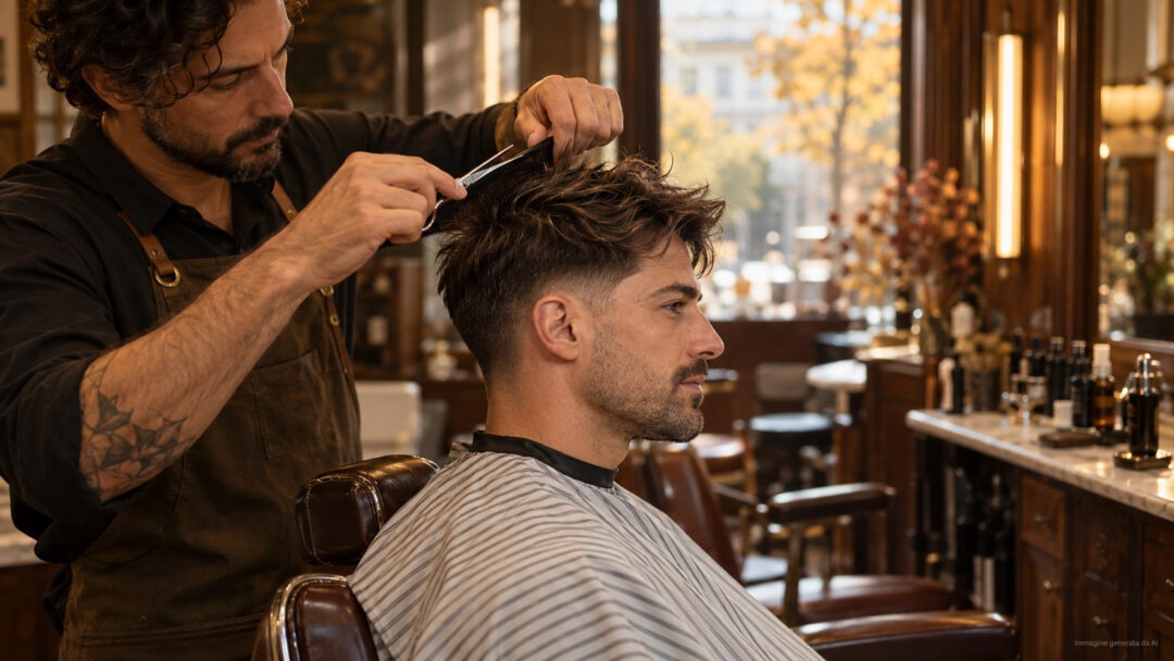 Taglio uomo autunno 2026: taper morbido con texture sopra