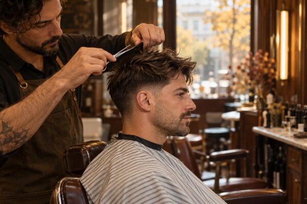 Taglio uomo autunno 2026: taper morbido con texture sopra