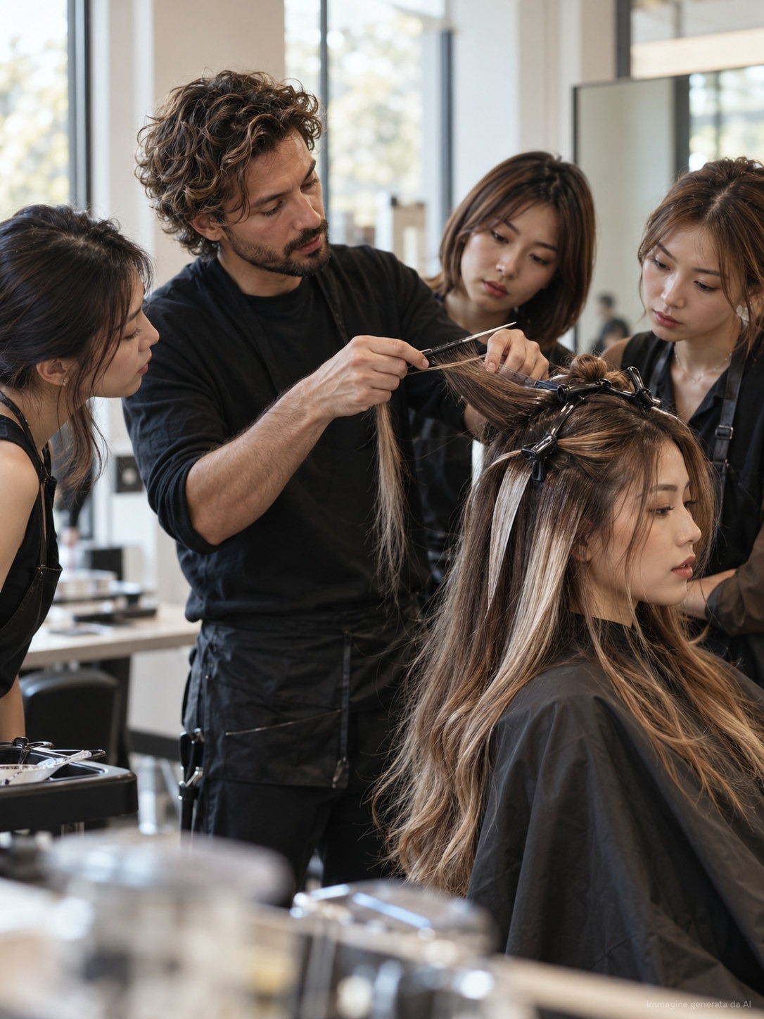 意大利讲师为海外合作伙伴的发型师进行技术培训