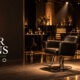 Logo THE HAIR ICONS Milano su allestimento elegante prima dell'evento
