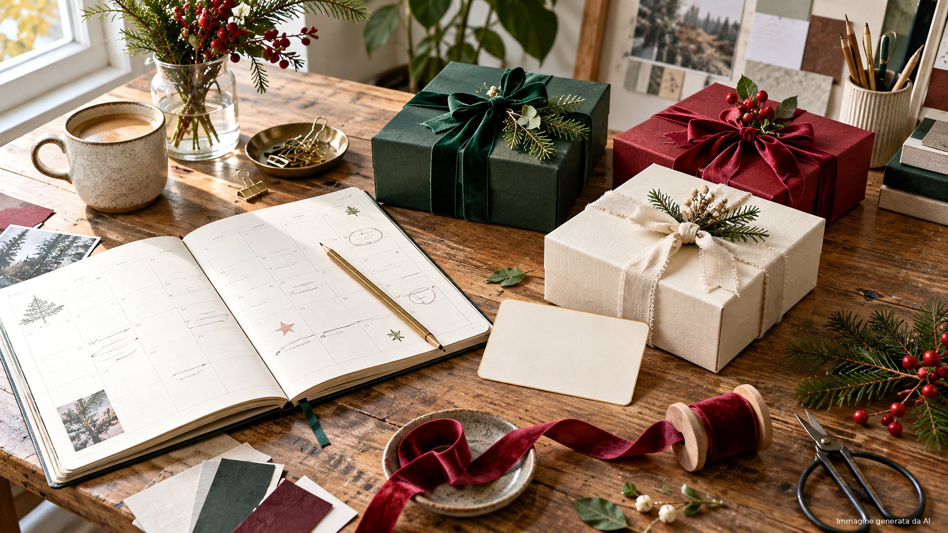 Agenda di dicembre, gift card e cofanetti home care preparati in anticipo