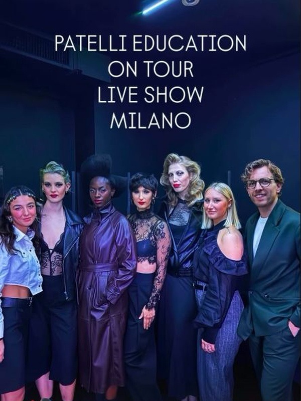 Modelle e team Patelli Education sul palco di THE HAIR ICONS Milano