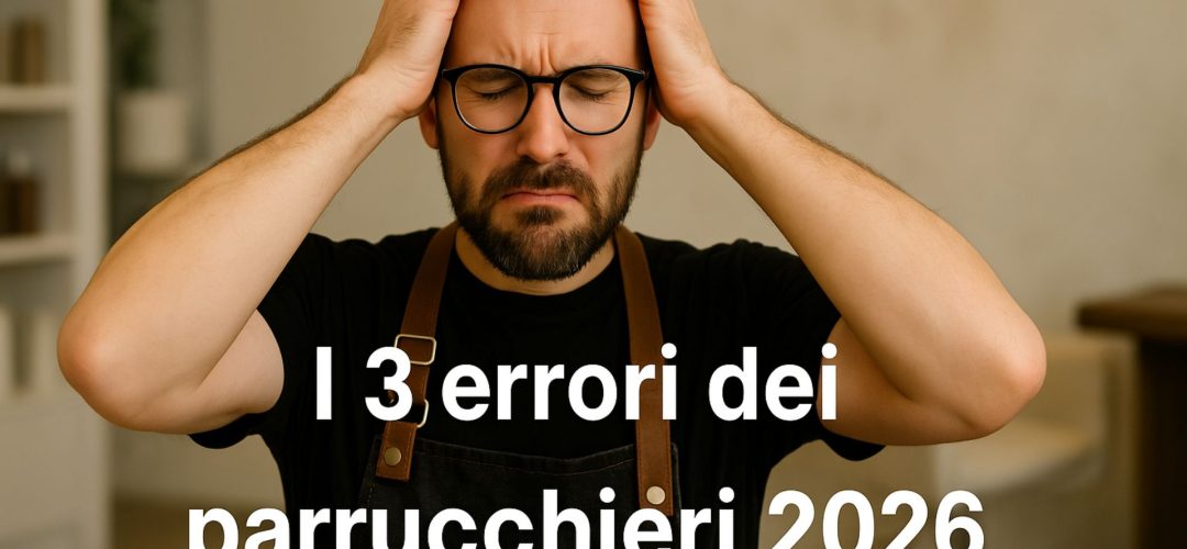 Parrucchiere con le mani tra i capelli in un salone moderno, simbolo degli errori più comuni nel 2026.
