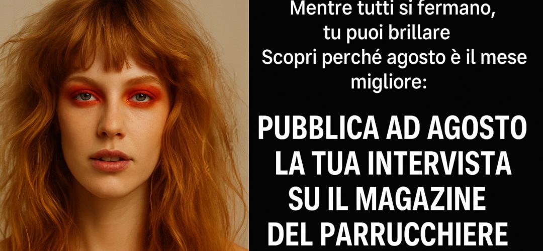 Immagine promozionale con scritta "Ultimi giorni per prenotare la tua intervista su Il Magazine del Parrucchiere" in stile impattante, sfondo colorato e grafica in stile editoriale.