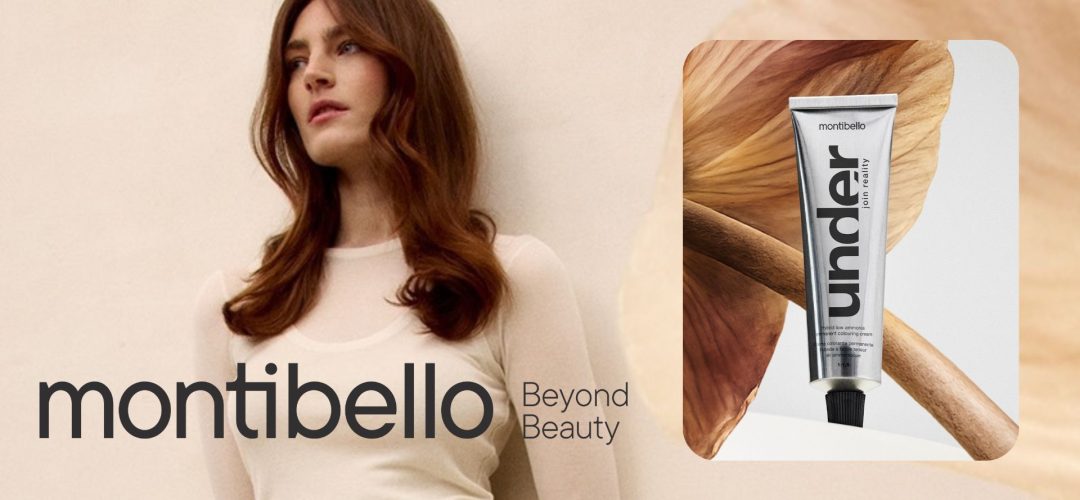 Montibello Italia con modella dai capelli castani e colorazione professionale Under