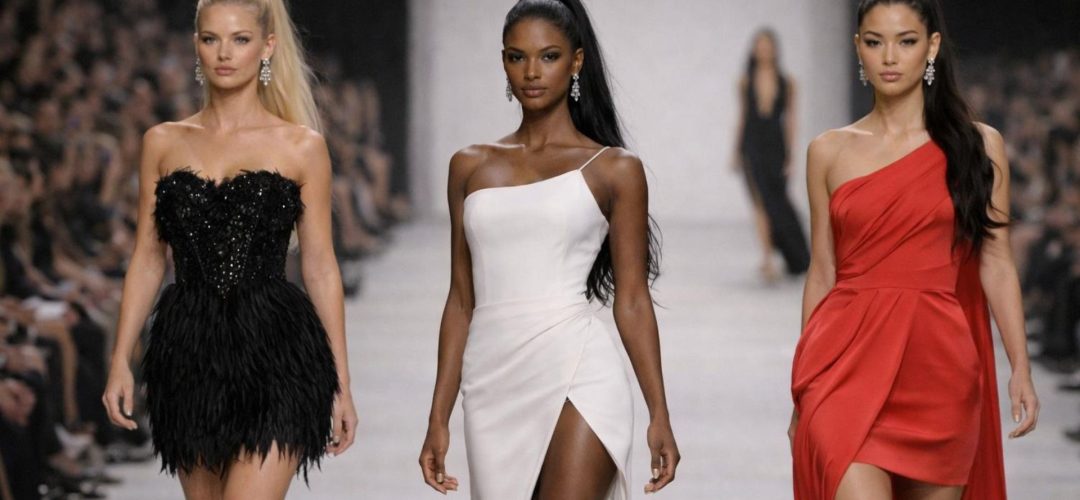 Sfilata trend capelli 2026 con modelle che portano la coda alta stile Jacquemus ed effetto glass hair realizzato con prodotti professionali.