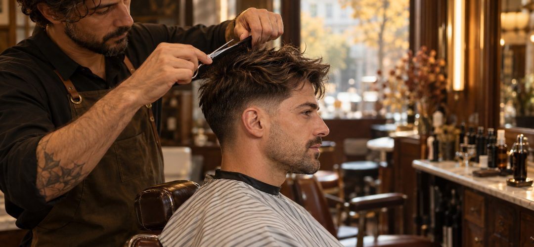 Taglio uomo autunno 2026: taper morbido con texture sopra