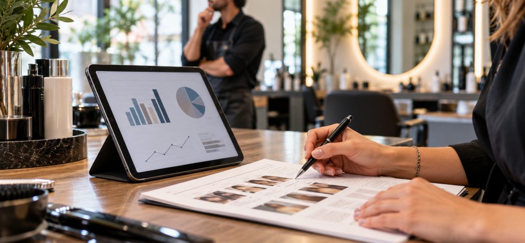 Listino prezzi professionale e grafici di mercato osservati in un salone italiano
